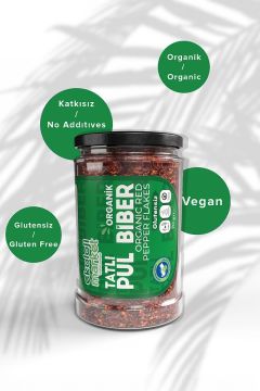 Organik Glutensiz Kavanoz Pul Biber- Tatlı 70 gr