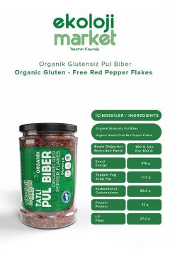 Organik Glutensiz Kavanoz Pul Biber- Tatlı 70 gr