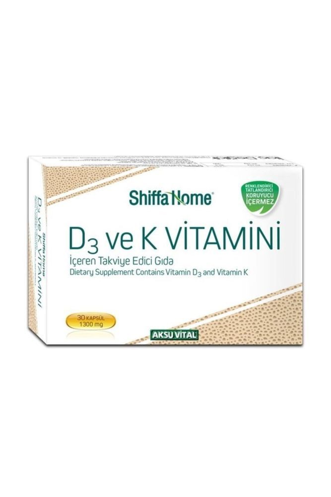 Shiffa Home Aksu Vital Bitkisel D3 Ve K2 Vitamini 1300 mg Kapsül