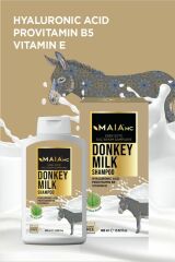 Maia mc Donkey Milk Shampoo Hyaluronic Acid Provitamin B5 Vitamenin E Alae Vera Saç Köklerini Güçlendirir
