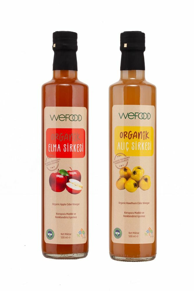 Wefood Organik Alıç Sirkesi 500 ml + Organik Elma Sirkesi 500 ml