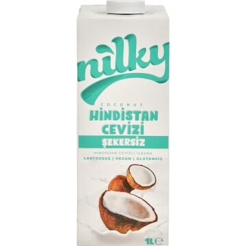 Nilky şekersiz Hindistan Cevizi Sütü Glütensiz Bitkisel Bazlı Laktosuz Vegan 1 lt