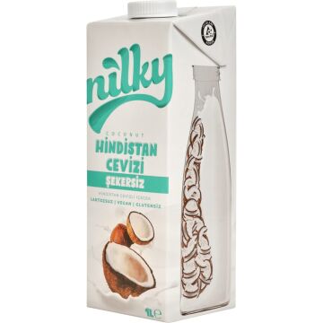 Nilky şekersiz Hindistan Cevizi Sütü Glütensiz Bitkisel Bazlı Laktosuz Vegan 1 lt