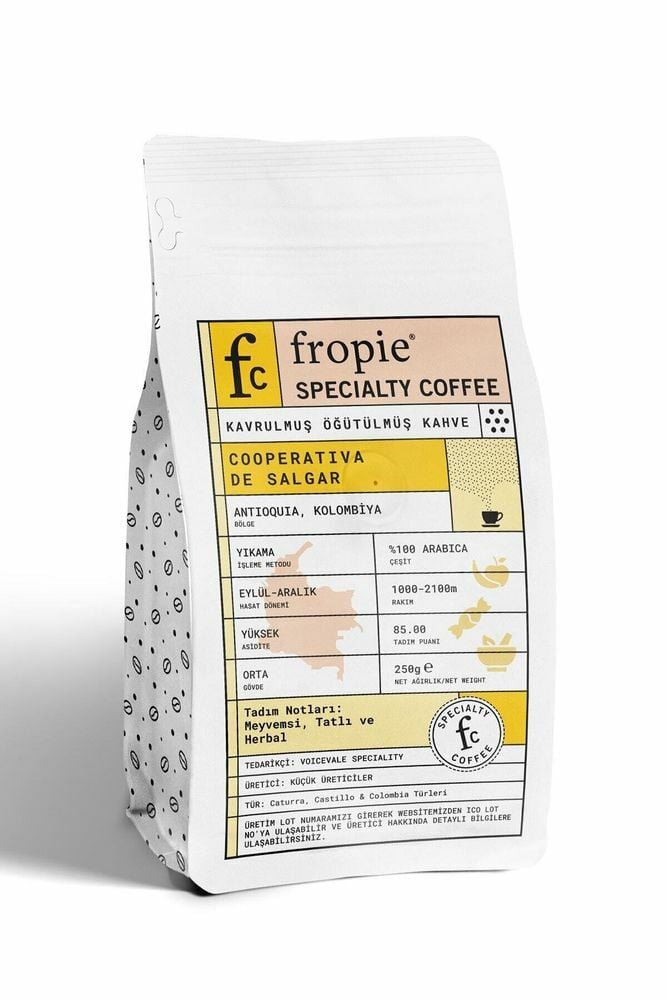 Fropie Cooperativa De Salgar - Kolombiya - Kavrulmuş Öğütülmüş Nitelikli Kahve - 250g
