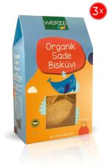 Wefood Kids Organik Sade Bisküvi 50g (Tereyağlı) (3 Adet)