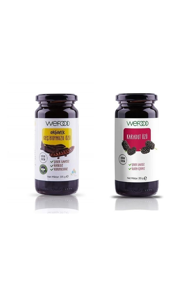 Wefood Organik Keçiboynuzu Özü 315g Karadut Özü 315g Seti (Soğuk Sıkım)