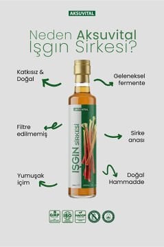 IŞGIN SİRKESİ 500 ML - Işkın Kökü Sirkesi - Katkısız, Doğal Fermantasyon