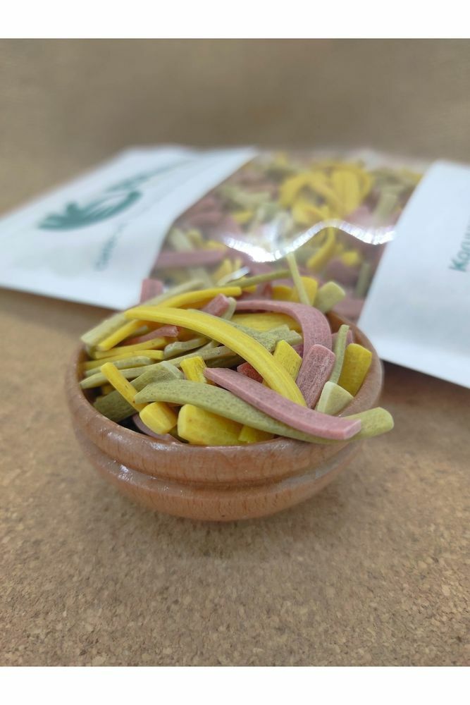 Belu Gıda Atölyesi Karışık Sebzeli Erişte 250g Ispanaklı, Kırmızı Pancarlı, Zerdeçallı Karışım Vitamin Deposu