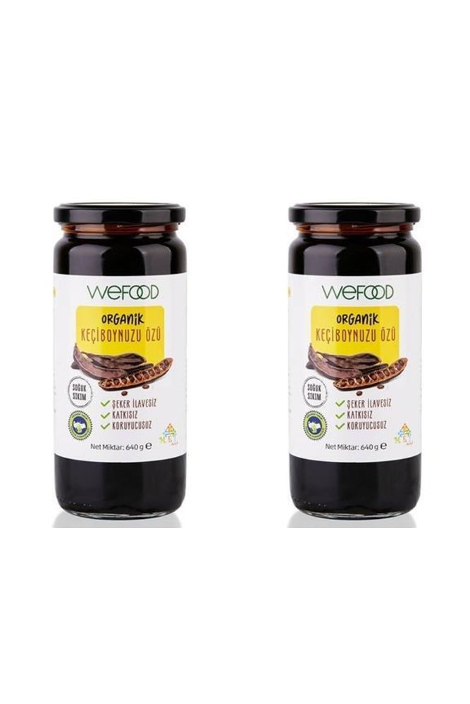 Wefood Organik Glütensiz Vegan Katkısız Keçiboynuzu Özü 640g (Soğuk Sıkım) 2 Adet