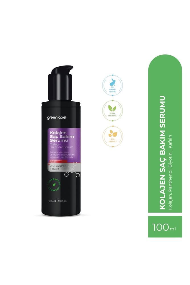 Greenlabel Kolajen Saç Bakım Serumu 100 ml Saç Bakım Yağı Kolajen Onarıcı Yıpranmış