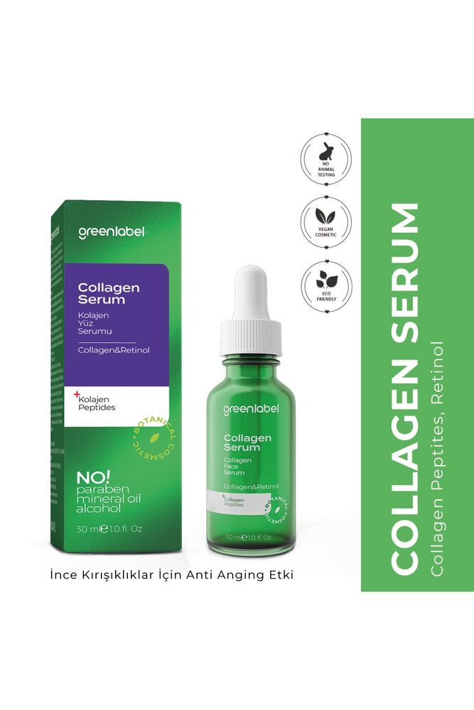 Greenlabel Collagen & Hyaluronıc Acıd Serum 30 ml Botanıcal Serum Cilt Bakım Serumu