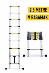 Teleskopik Uzayan Merdiven 2,6 Metre 9 Basamaklı