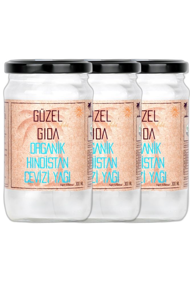 Güzel Ada Gıda Organik Hindistan Cevizi Yağı 300 ml Soğuk Sıkım (3 Adet)
