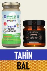 Organik Çiğ Tahin 230 gr + Organik Polifloralı Bal 300 gr