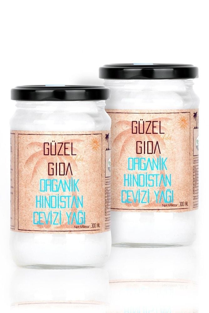 Güzel Ada Gıda Organik Hindistan Cevizi Yağı Soğuk Sıkım 300 ml (2 Adet)