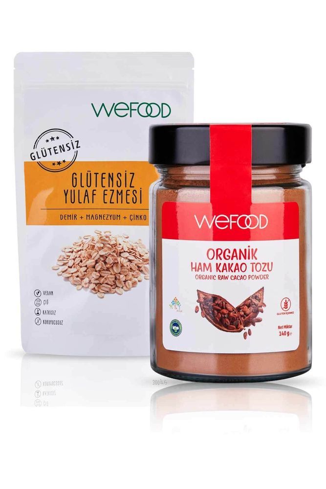 Wefood Glütensiz Yulaf Ezmesi 300g + Ham Kakao Tozu 140g