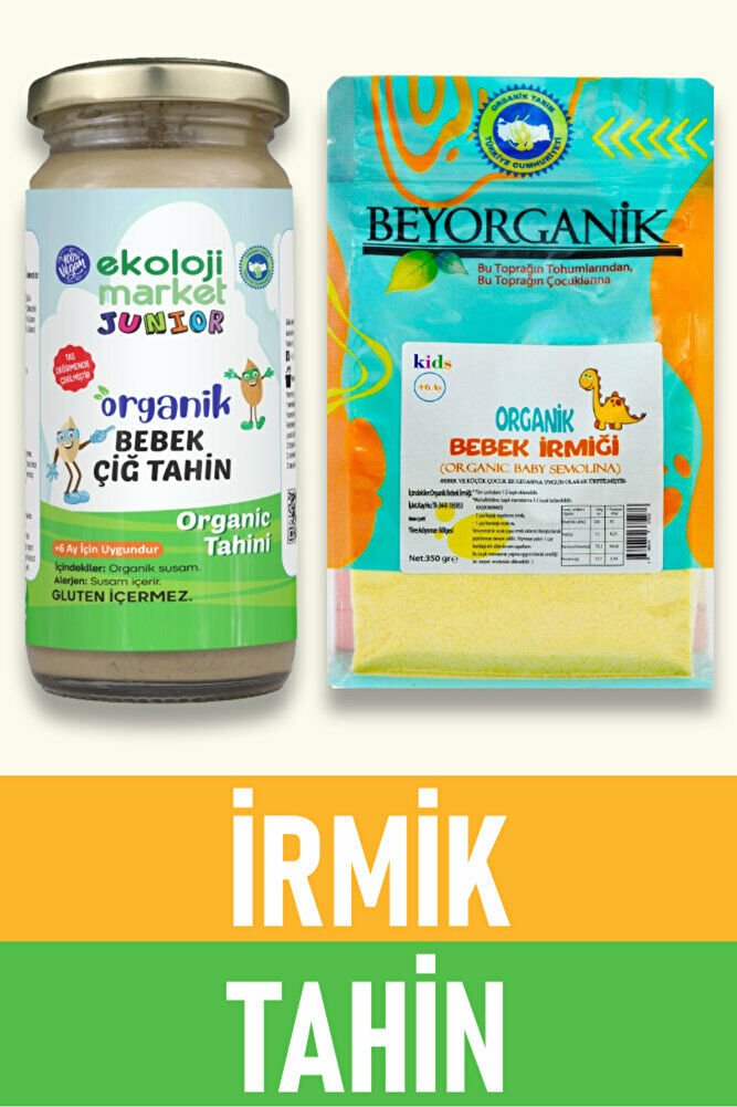 Organik Çiğ Tahin 230 gr + Organik Bebek İrmiği 350 gr