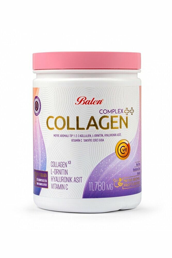 Collagen Complex ++ Meyve Aromalı Tip 1,2,3 Kolajen , L-ornitin, Hyaluronik Asit, Vitamin C