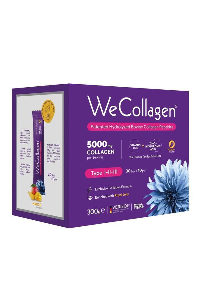 ® Toz Şase 5000 Mg Kolajen Tip 1-2-3 Arı Sütü Biotin %100 Saf Ve Doğal Takviye 30 Gün