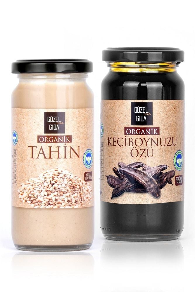 Organik Glutensiz Tahin Yerli Çiğ Susam + Organik Glutensiz Keçiboynuzu Özü (soğuk Sıkım)