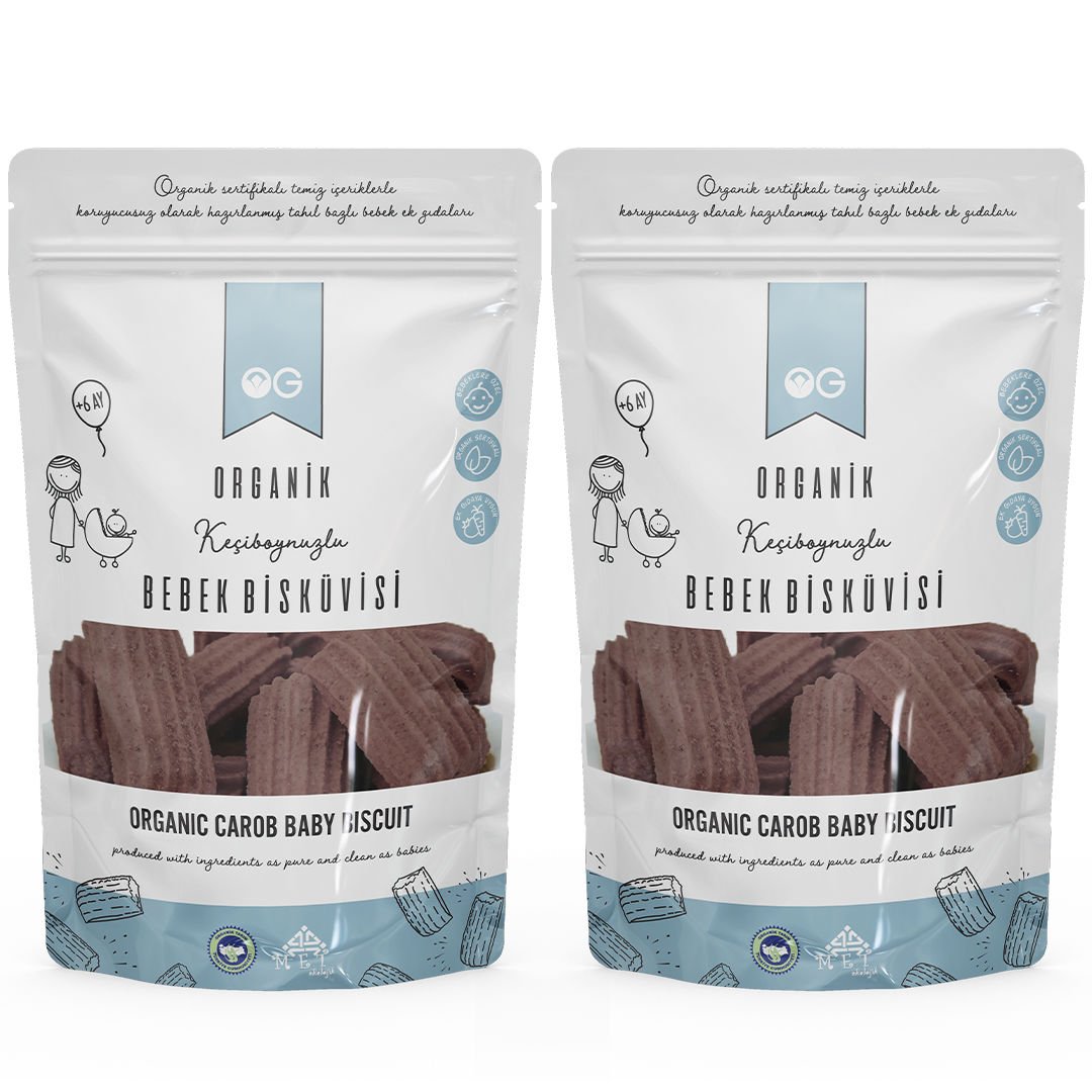 OG Natural 2'li Organik Keçiboynuzlu Bebek Bisküvisi 2x150 Gr +6 Ay