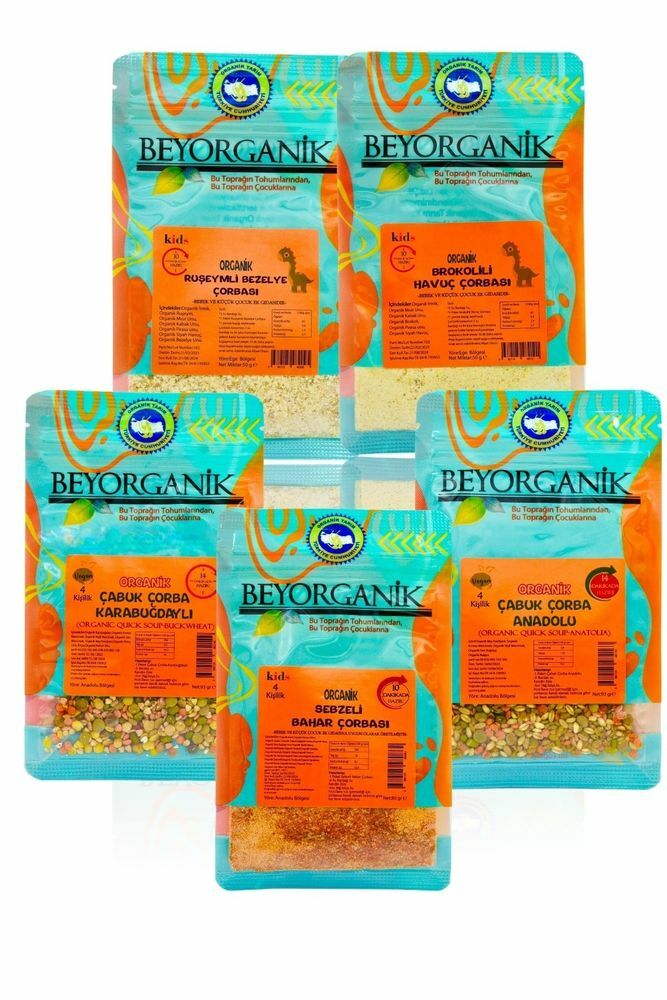 BEYORGANİK Organik Bebek Çorbalı 6 Ay 5'li