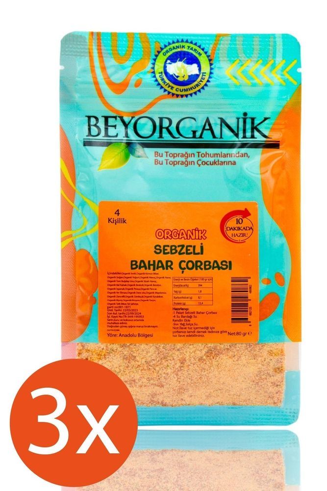 BEYORGANİK Organik Sebzeli Bahar Çorbası 80gr (10 Dakikada Hazır) 3adet