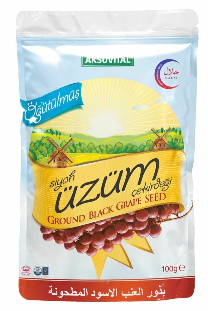 Aksu Vital Öğütülmüş Siyah Üzüm Çekirdeği 100g