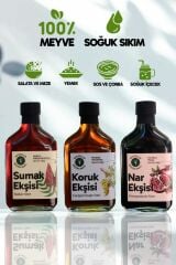 Tatlı Ekşi Seti %100 Saf Nar, Sumak, Koruk Ekşisi (3 Adet) 280 gr