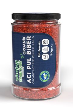 Organik Glutensiz Acı Pulbiber 80 Gr x2 / Organic Gluten-Free Hot Red Pepper Flakes 80 Gr x2