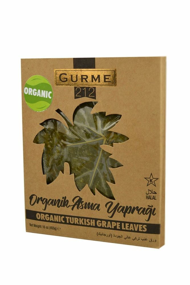 Gurme212 Organik Salamura Asma Yaprak, İnce Ve Damarsız, Koruyucu İçermez (1 Adet x 455g)