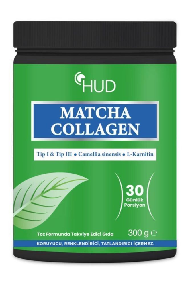 Hud Matcha Kolajen (Tip I ve Tip III) ve Yeşil Çay Ekstresi 300g (30 Günlük Porsiyon)