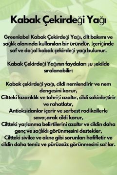 Kabak Çekirdeği Yağı Soğuk Sıkım %100 Doğal Ve Saf 180ml