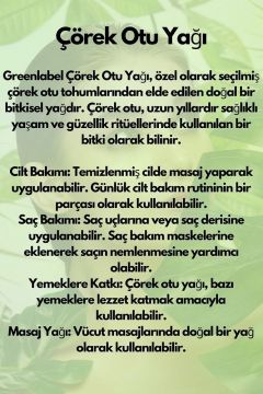 Çörek Otu Yağı Soğuk Sıkım %100 Doğal Ve Saf 50ml