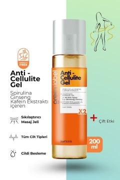 Anti Cellulite Gel-spirulina Ginseng Ve Kafein Ekstraktlı Sıkılaştırıcı Vücut Jeli 200 Ml.