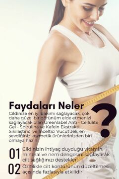 Anti Cellulite Gel-spirulina Ginseng Ve Kafein Ekstraktlı Sıkılaştırıcı Vücut Jeli 200 Ml.