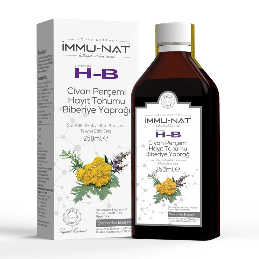 İmmu-Nat Xp Tonis H-B Civan Perçemi Hayıt Tohumu Bibriye Yaprağı Sıvı Ekstraktı 250 ml
