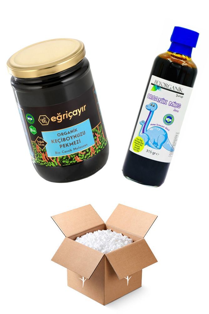 Natureller Anne Kutusu (Eğriçayır Organik Keçiboynuzu Pekmezi 800g - Beyorganik Organik Anne Mix 315g)