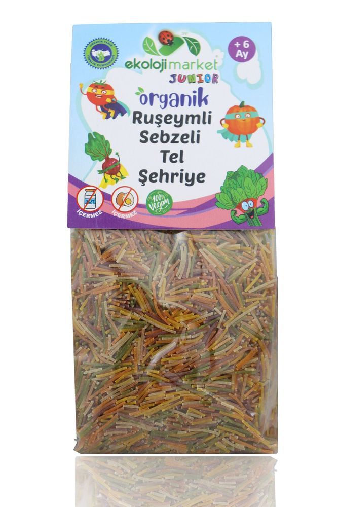 Ekoloji Market Organik Ruşeymli Sebzeli Bebek Makarnası Tel Şehriye 250g (Süt Ve Yumurta İçermez)