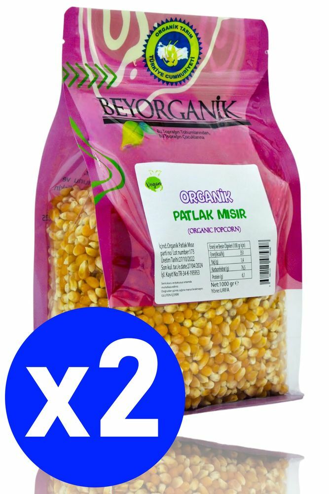 BEYORGANİK Organik Patlak Mısır 1 kg (2 Adet)
