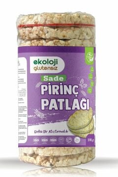 Glutensiz Sade Pirinç Patlağı 100 Gr 12 li Paket  Gluten Free Plain Rice Puffs 100 Gr 12 Pack