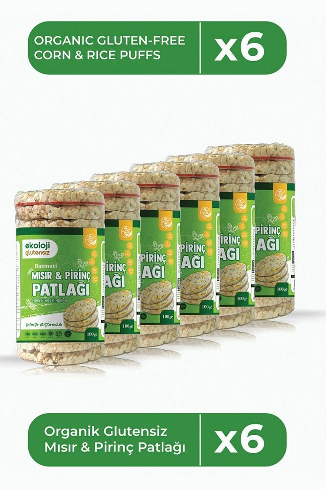 Glutensiz Mısır Patlağı 100 Gr 6 lı Paket Gluten Free Corn Pops 100 Gr 6 Pack