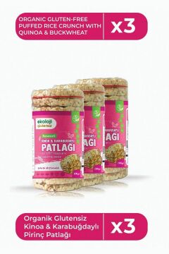 Glutensiz Karabuğday Kinoa PirinçPatlağı100Gr3Paket GlutenFree Buckwheat Quinoa RicePuffs100Gr3Pack