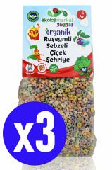 Ekoloji Market Organik Ruşeymli Sebzeli Bebek Makarnası Çiçek Şehriye 250g (3 Adet) (Süt Ve Yumurta İçermez)