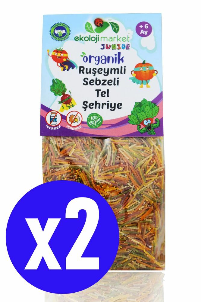 Ekoloji Market Organik Ruşeymli Sebzeli Bebek Makarnası Tel Şehriye 250g (2 Adet) (Süt Ve Yumurta İçermez)