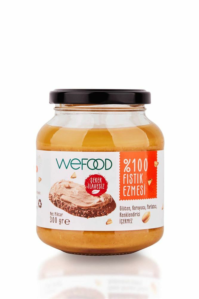 Wefood Şekersiz Sade %100 Fıstık Ezmesi 300g