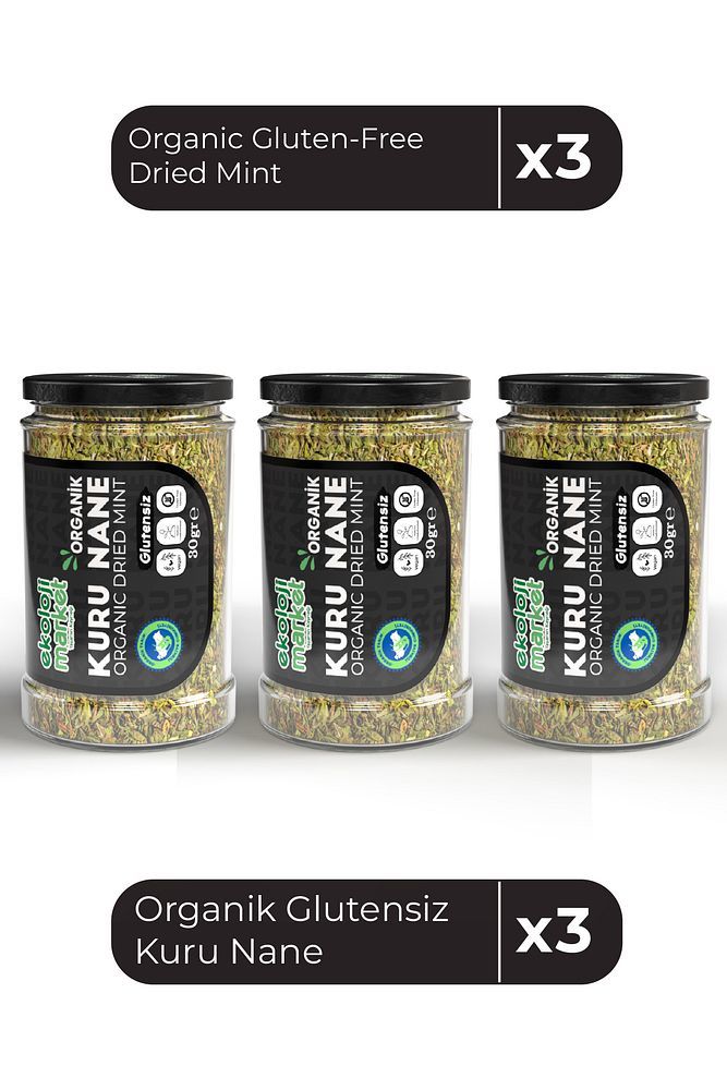 Organik Glutensiz Kuru Nane 30 Gr x3 / Organic Gluten-Free Dried Mint 30 Gr x3