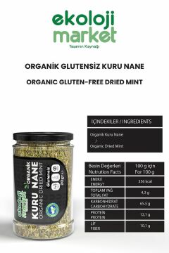 Organik Glutensiz Kuru Nane 30 Gr x3 / Organic Gluten-Free Dried Mint 30 Gr x3