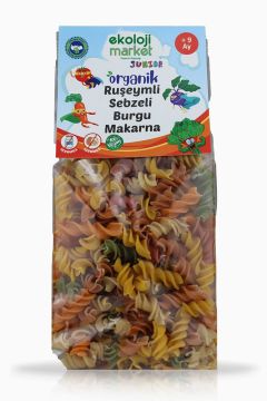 Organik Ruşeymli Sebzeli Burgu Makarna 250gr12Paket Organic Wheat Vegetable Twisted Pasta250gr12pack