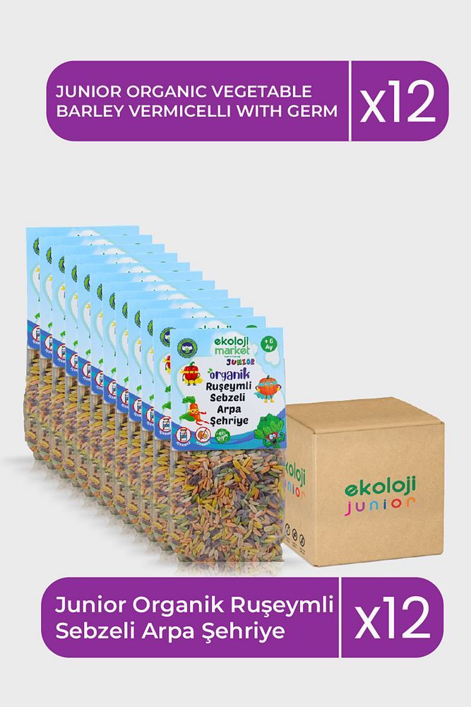 Organik Ruşeymli SebzeliArpaŞehriye250gr12Paket Organic Vermicelli VegetableBarleyNoodle250Gr12pack